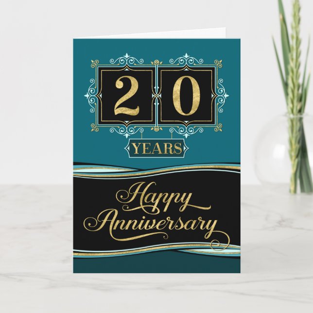 Tarjeta Aniversario del empleado Jade formal decorativa de (Anverso)