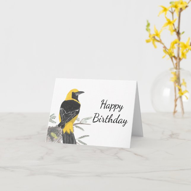 Tarjeta Aniversario del fondo blanco oril encapuchado (flor amarilla)