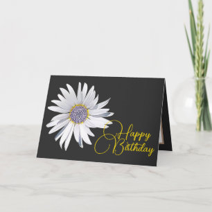 Tarjeta Aniversario del fondo gris de la margarita blanca