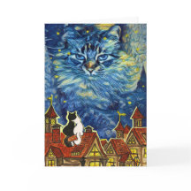 Aniversario del gato estrellado de la noche