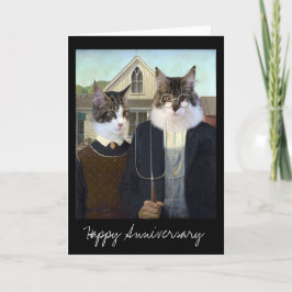 Tarjeta Aniversario del Gato Gótico Americano