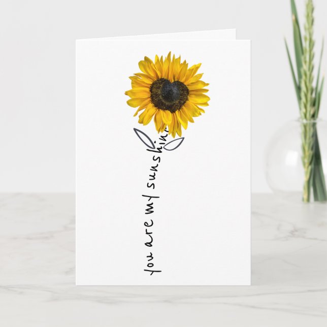 Tarjeta Aniversario del girasol del corazón (Anverso)