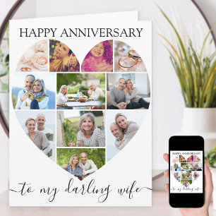 Tarjeta Aniversario del guión de la esposa del Collage de 