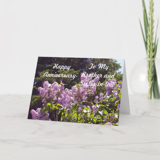 Tarjeta Aniversario del hermano y la esposa (Anverso)