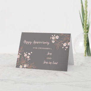 Tarjeta Aniversario del hijo/a floral en el Boda de Derech
