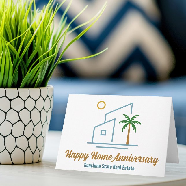 Tarjeta Aniversario del Hogar Feliz de Beach Real Estate C (Subido por el creador)