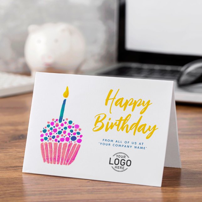 Tarjeta Aniversario del logotipo corporativo Cute de paste (Subido por el creador)