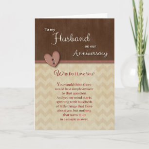 Tarjeta Aniversario del marido - ¿Por qué te amo?