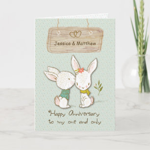 Tarjeta Aniversario del nombre del Personalizable Boda a e