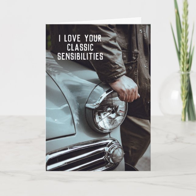 Tarjeta Aniversario del piloto de coches de época (Anverso)