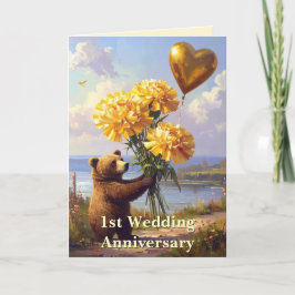 Tarjeta Aniversario del primer Boda del libro de cuentos O