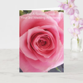 Tarjeta Aniversario del tercer Boda personalizado de Rosa 