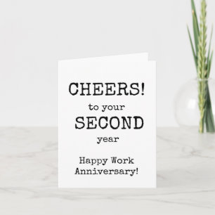 Tarjeta Aniversario del trabajo feliz del segundo año