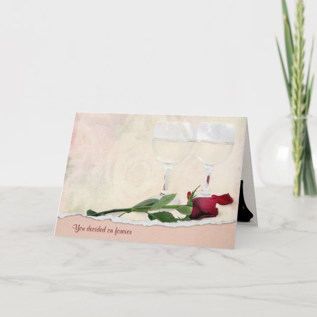 Tarjeta Aniversario del vino y el Rosa (Anverso)