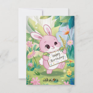 Tarjeta Aniversario digital de Conejo de Woodland Encantad