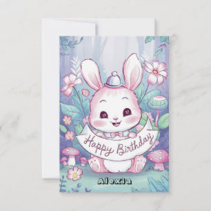 Tarjeta Aniversario digital del conejo de Bonito mágica