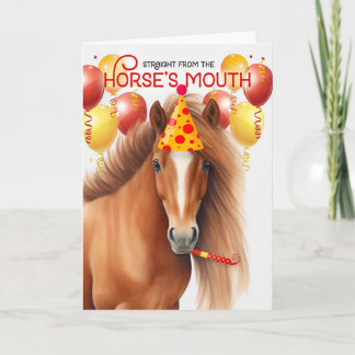 Tarjeta Aniversario divertidísimo del caballo rojo de cast