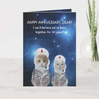 Tarjeta Aniversario divertido adaptable del espacio de los