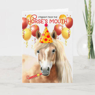 Tarjeta Aniversario divertido del caballo en miniatura est