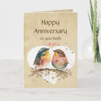 Aniversario divertido del humor de los dos pájaros