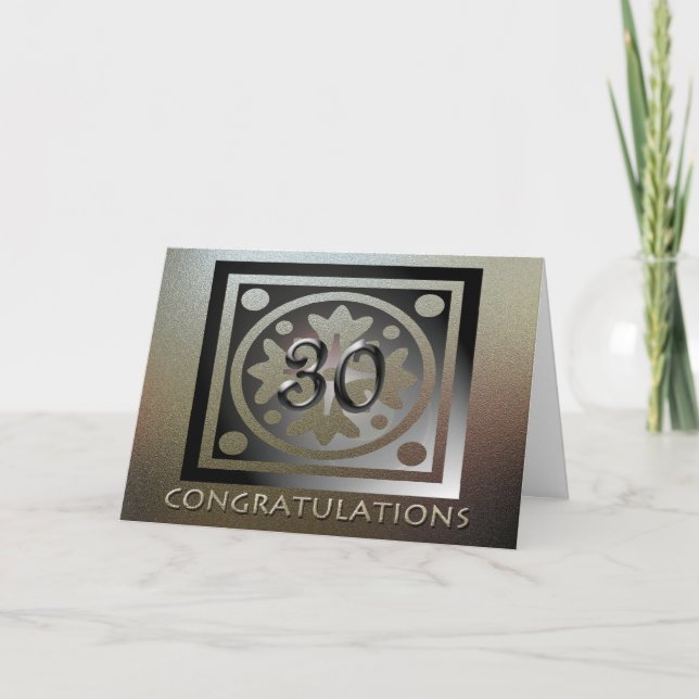 Tarjeta Aniversario elegante de la mano de obra (Anverso)