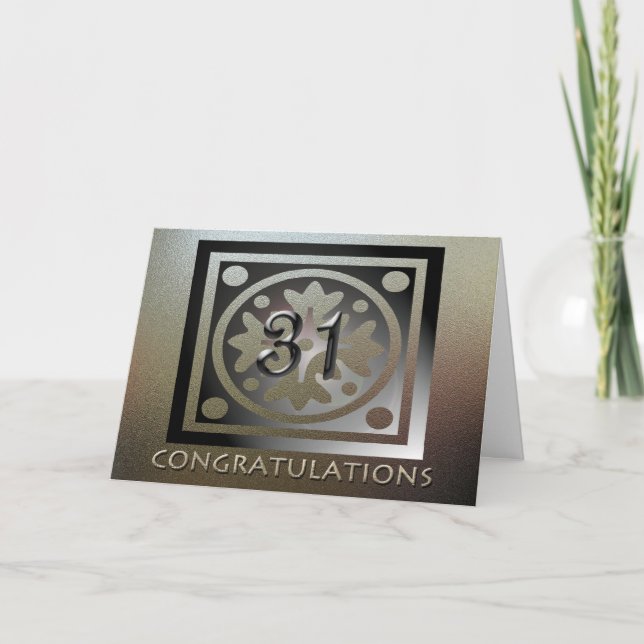 Tarjeta Aniversario elegante de los empleados 31 (Anverso)