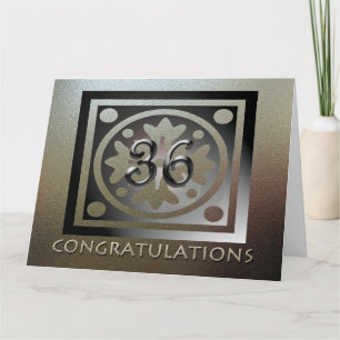 Tarjeta Aniversario elegante del 36 de Aniversario del emp