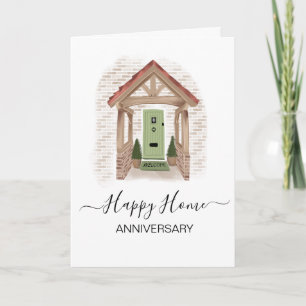 Tarjeta Aniversario en tu casa nueva agente inmobiliario c