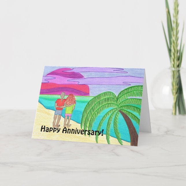 Tarjeta ¡Aniversario feliz! A la esposa (Anverso)