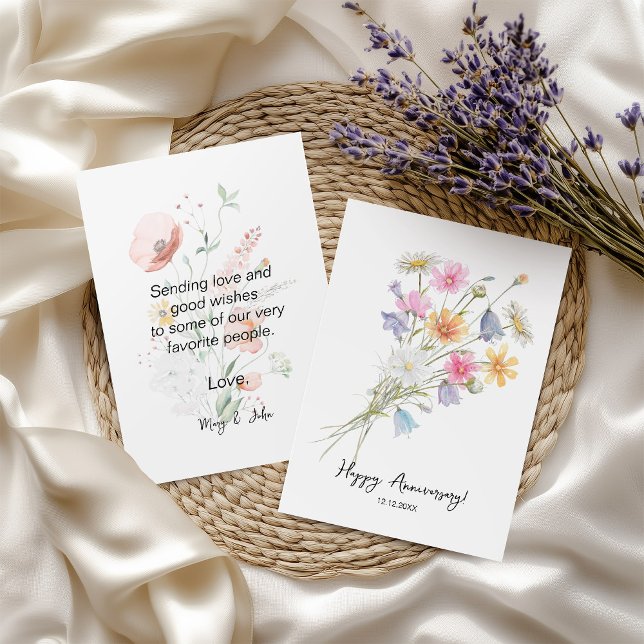 Tarjeta Aniversario feliz con aniversario de flores de pri (Subido por el creador)