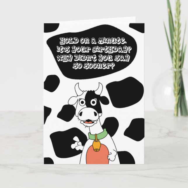 Tarjeta Aniversario feliz de Belgrado - Impresión de vacas (Anverso)