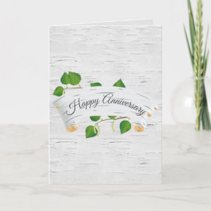 Tarjeta Aniversario Feliz De Birch Tree Scroll