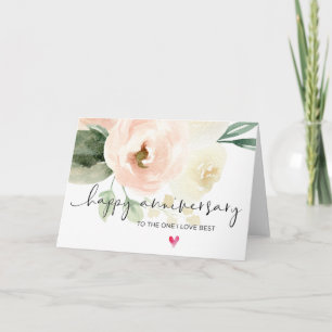Tarjeta Aniversario feliz de la floral rosa Novio del mari