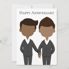 Tarjeta Aniversario feliz de la pareja afroamericana de ho