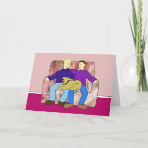 Tarjeta Aniversario feliz de la pareja masculina