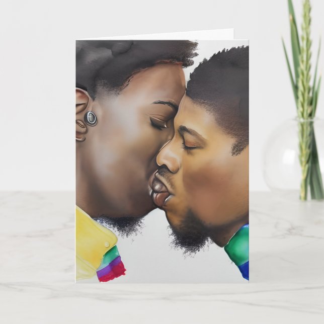 Tarjeta Aniversario feliz de los homosexuales LGBTQIA+ (Anverso)