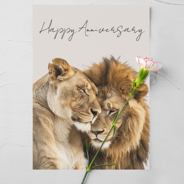 Tarjeta Aniversario feliz de los leones Safari Animal (Subido por el creador)