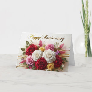 Tarjeta Aniversario feliz de mi esposo - Amor romántico Qu