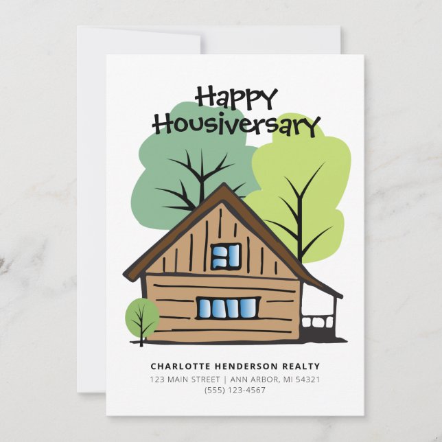 Tarjeta Aniversario Feliz del Hogar del Cliente (Anverso)