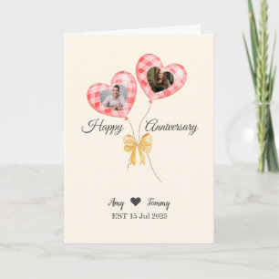 Tarjeta Aniversario feliz - Foto en forma de corazón
