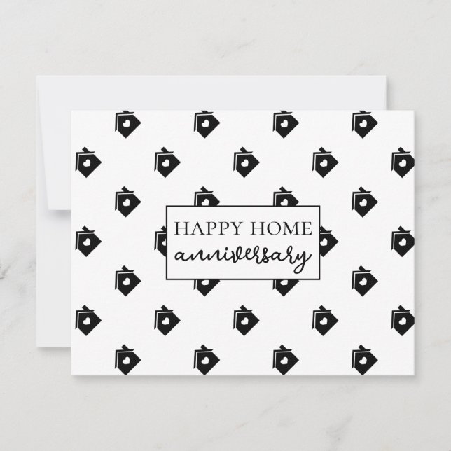 Tarjeta Aniversario Feliz Hogar Inmobiliario (Anverso)