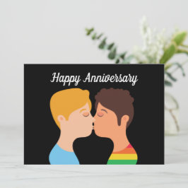 Tarjeta Aniversario feliz Hombres Gays Pareja Romántico Te