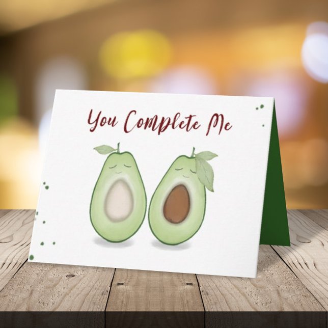 Tarjeta Aniversario feliz lindo gracioso aguacates simples (Subido por el creador)