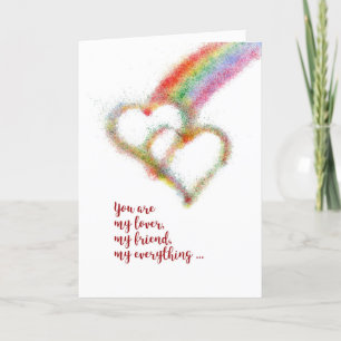 Tarjeta Aniversario feliz, marido, gay, arco iris,