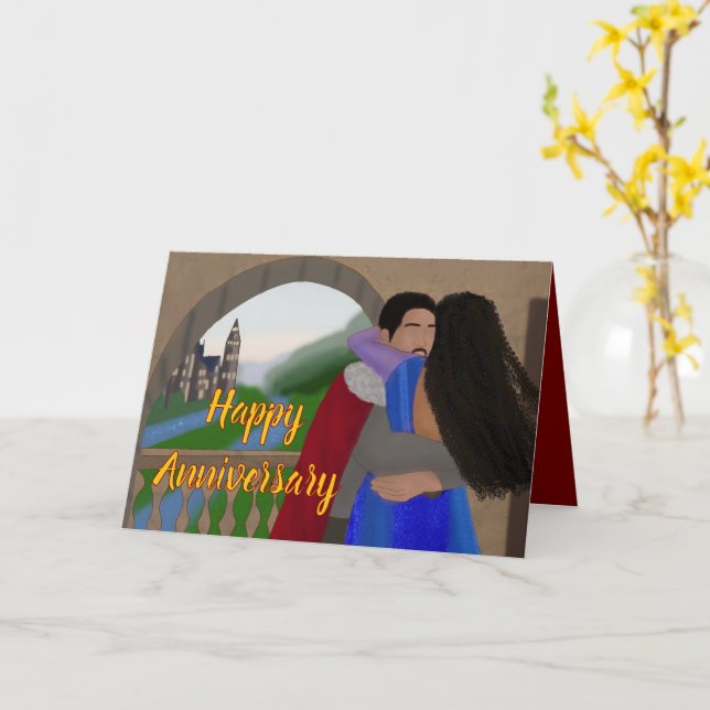 Tarjeta Aniversario feliz | Para la esposa | Historia de h (flor amarilla)