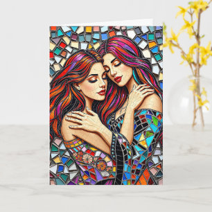 Tarjeta Aniversario feliz Pareja lesbiana