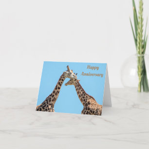 Tarjeta Aniversario feliz   Pareja Romántica de Giraffe