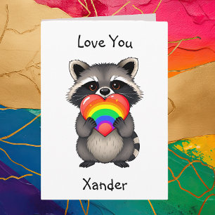 Tarjeta Aniversario feliz   Raccoon LGBTQ