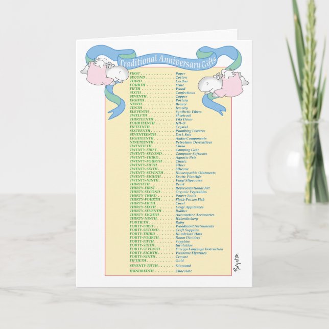 Tarjeta ANIVERSARIO GIFTS Boynton (Anverso)