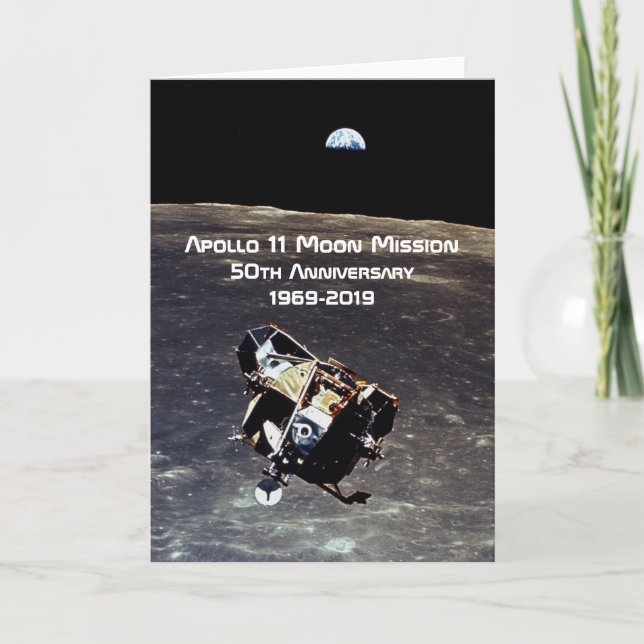 Tarjeta Aniversario histórico de la misión 50.a de la luna (Anverso)